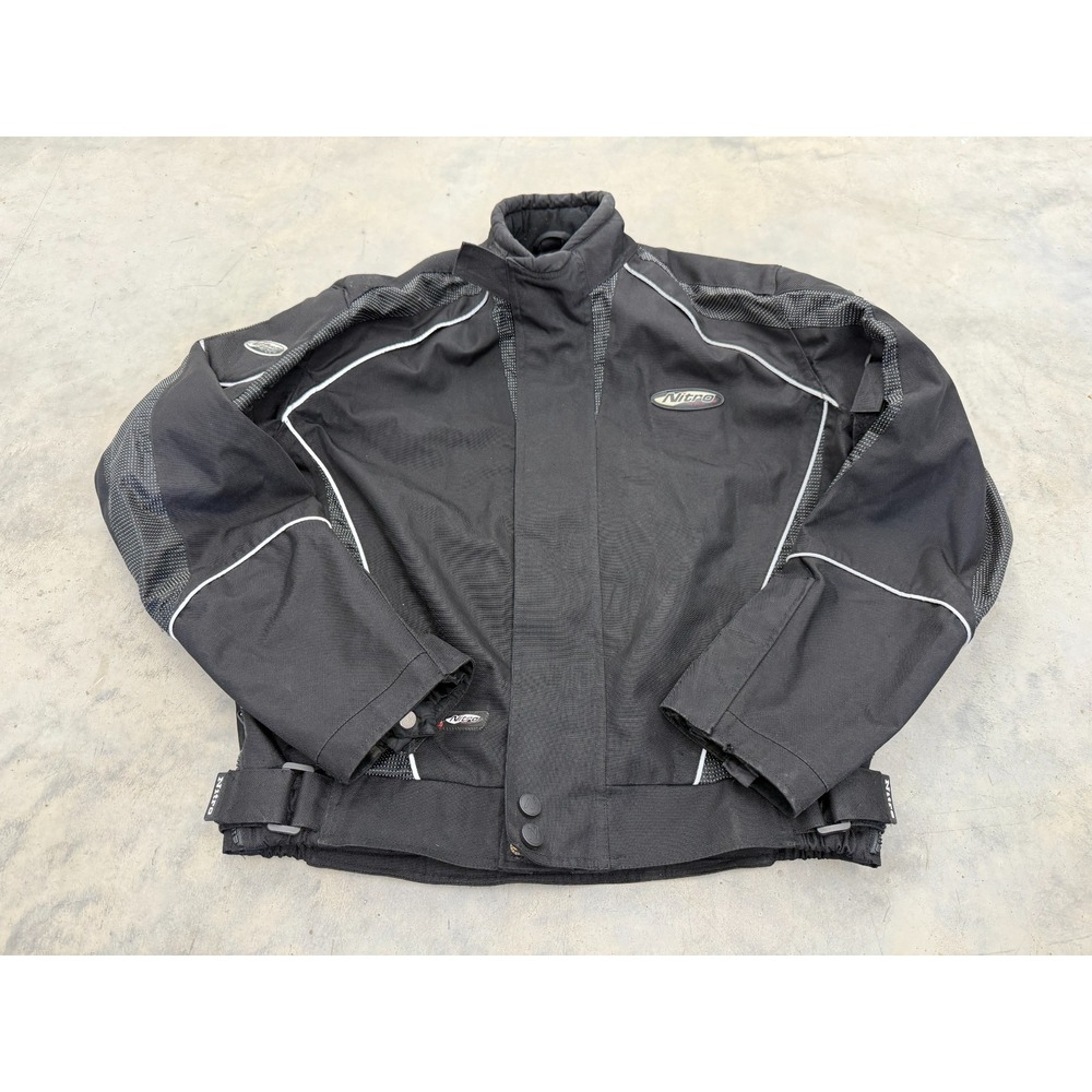 Nitro Motorcycle Jacket Mens Medium Black Protective Riding Gear Outdoor Touring